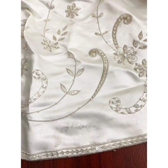 Casablanca Bridal Strapless Embroidered Satin Wedding Dress - Medium - Picture 15 of 15